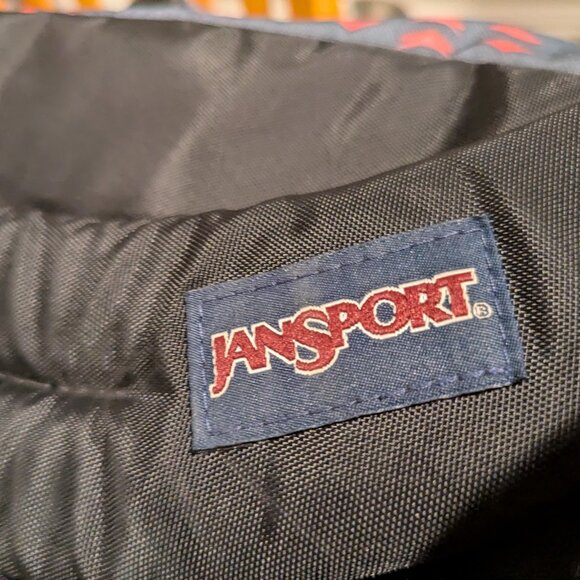 JanSport Superbreak Backpack Warped Geo Grey pattern Book Bag College Gear - Picture 4 of 5